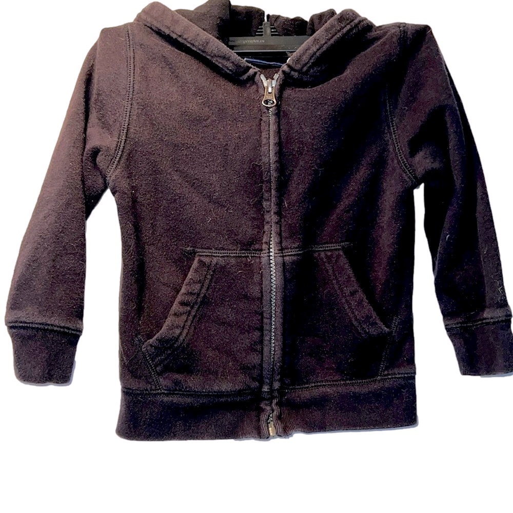 The Children's PLACE Sweatshirt, Size 3T, Black with 2 front Pockets, Zip Front